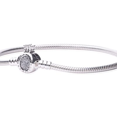 PANDORA Pandora Moments Crown O & Snake Chain Bracelet Size 17 - 598286CZ-17